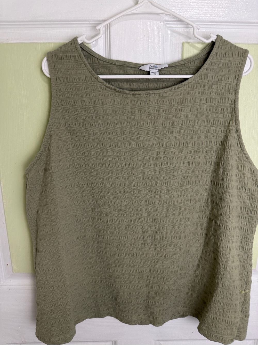 croft & barrow Olive Textured Sleeveless Tank Top